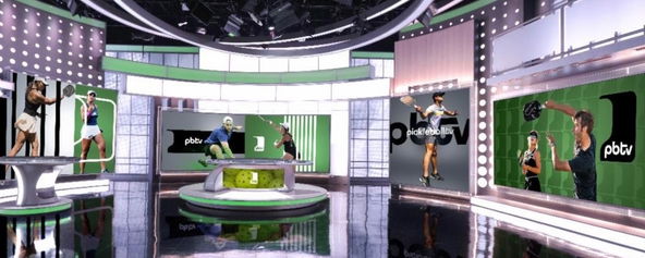 PickleballTV studio and broadcast desk