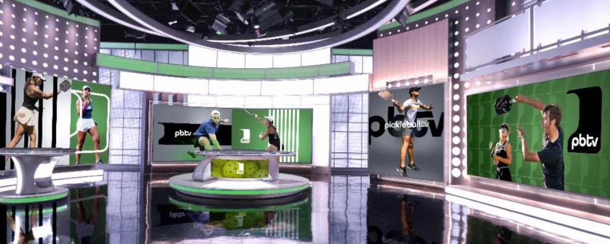 PickleballTV studio and broadcast desk