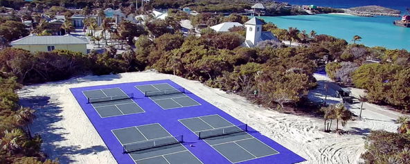 The newly unveiled pickleball courts on Relax Away, Half Moon Cay will be a top attraction.