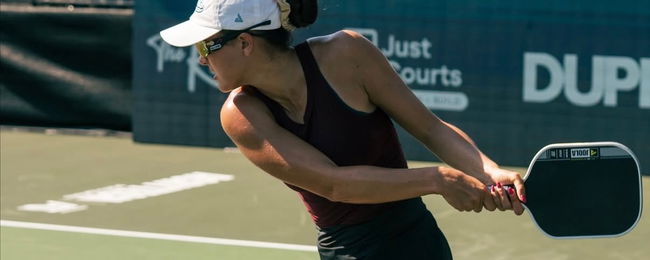 Anna Bright competing on the PPA Tour with a JOOLA paddle.