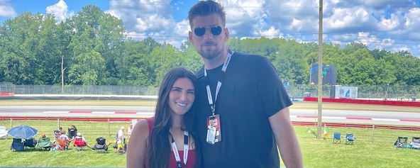 Rachel Rohrabacher standing with her fiance, Bobby Edwards.