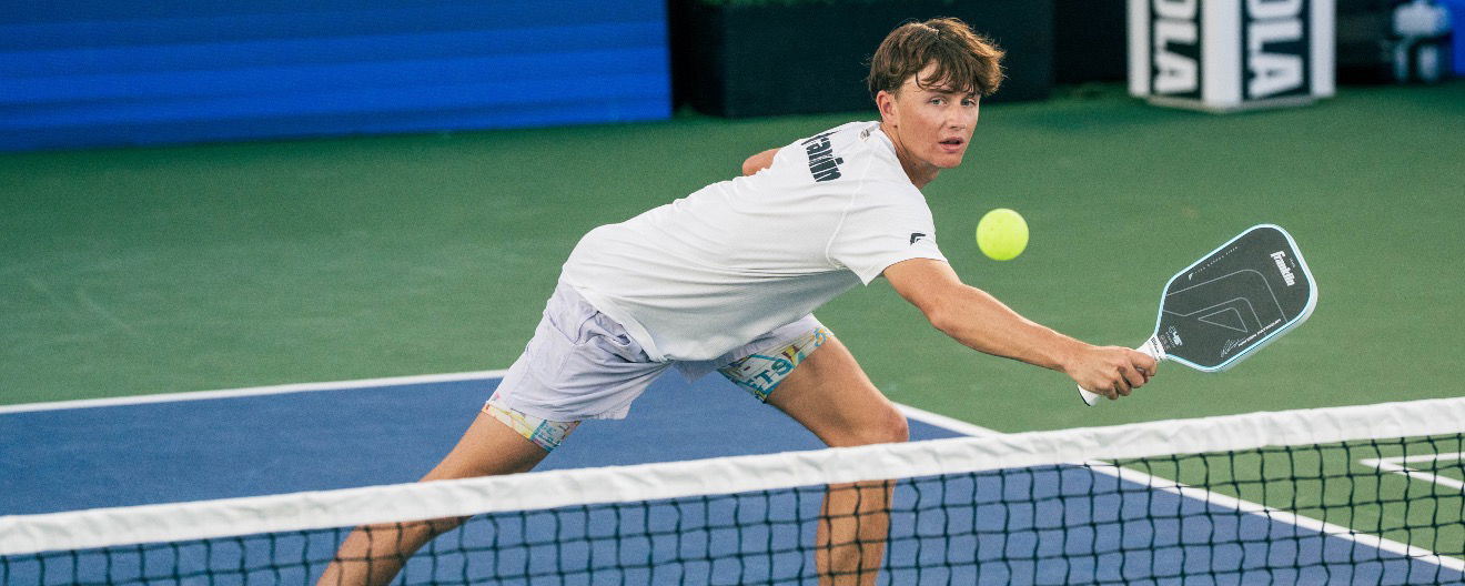 Hayden Patriquin competing at the 2025 Jenius Bank Pickleball World Championships.