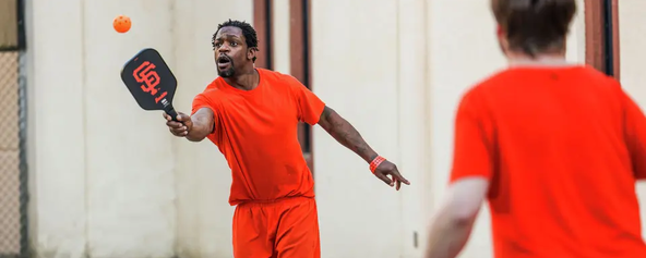 Inmates playing pickleball at the San Francisco County Jail in San Bruno.