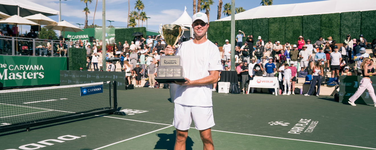 Chris Haworth competing in men's singles at the PPA Masters in Rancho Mirage, CA.