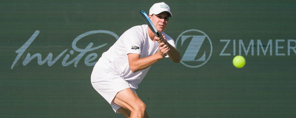 Chris Haworth playing pickleball.