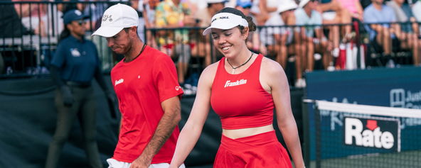 Jorja Johnson and JW Johnson competing at the 2025 PPA Lakeland Open.