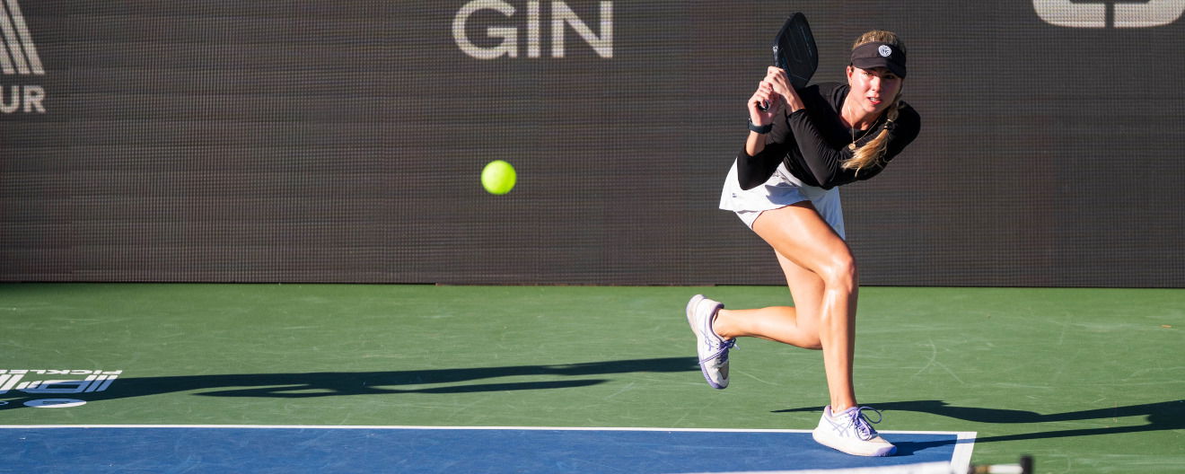 Sofia Sewing competing at the PPA Daytona Beach Open in 2024.