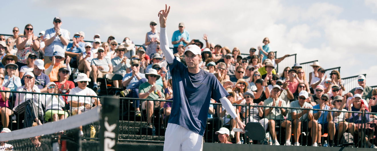 Roscoe Bellamy celebrating a victory at the Zimmer Biomet Cape Coral Open in Cape Coral, FL.