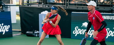 Parris Todd and Andrei Daescu competing for the Columbus Sliders last season.