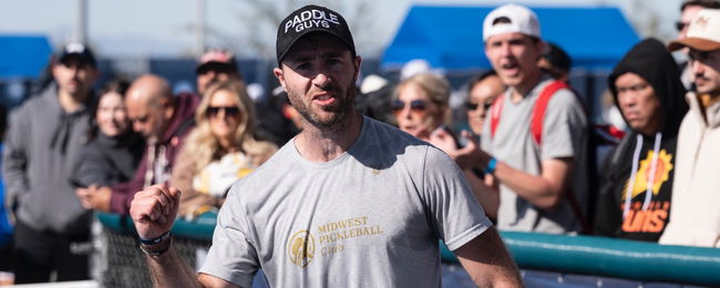 Matthew Barlow celebrating his victory over Hunter Johnson.