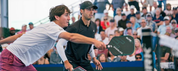 Gabe Tardio and Ben Johns competing together on the PPA Tour.