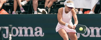 World No. 1 Anna Leigh Waters hitting a return.