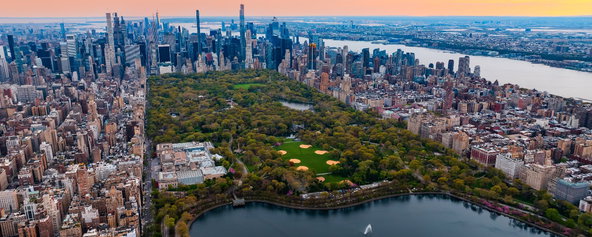 An aerial view of Central Park in New York City.