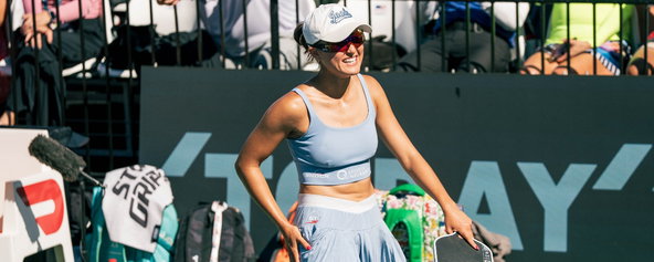 Anna Bright smiling on the court during an MLP event.