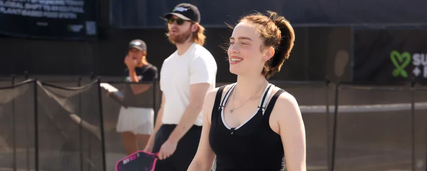 Billie Eilish and FINNEAS playing pickleball for a good cause.
