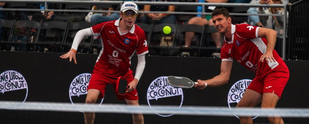 CJ Klinger and Andrei Daescu competing for the Columbus Sliders earlier this season.