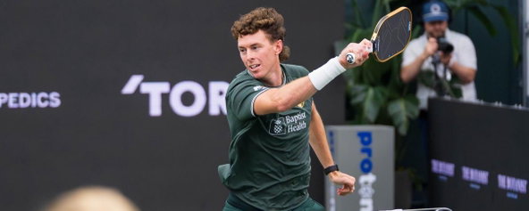 Grayson Goldin playing pro pickleball.