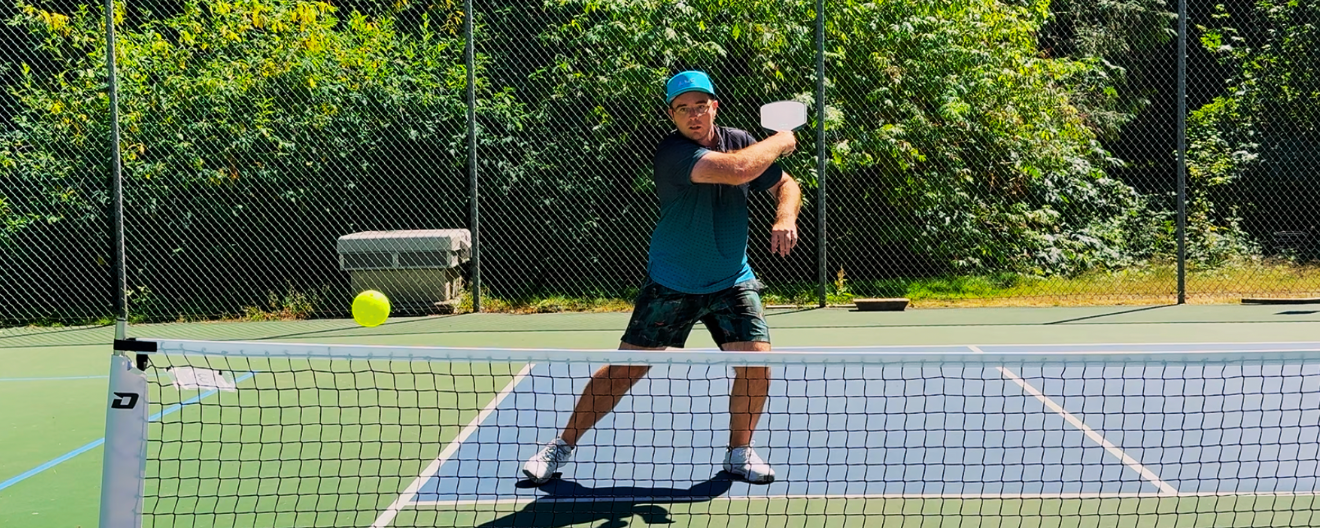 Coach Dalton Hess teaching the pickleball slice and dice misdirection attack.