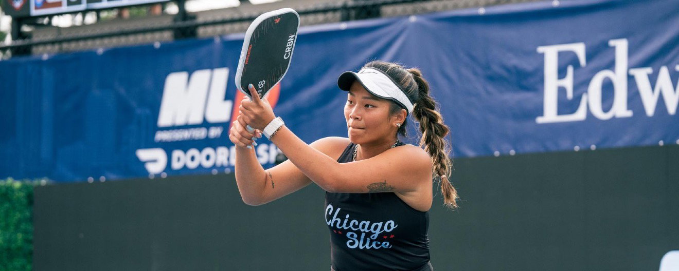 Jamie Wei playing pro pickleball.