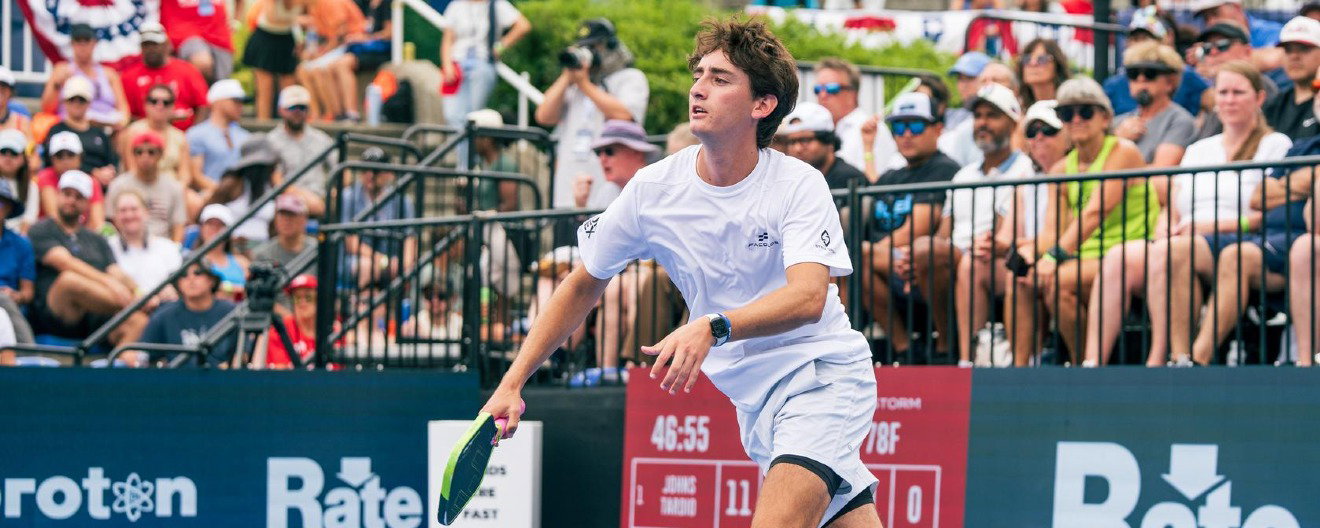 Gabe Tardio competing at the Veolia Pickleball National Championships.