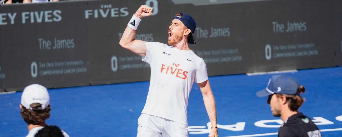 Federico Staksrud pumping his fist in the air.