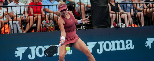 Anna Leigh Waters competing at the Veolia Pickleball National Championships in Cary, North Carolina.