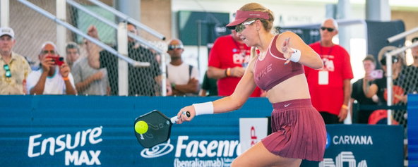 Anna Leigh Waters competing at the Veolia Arizona Open in Mesa, AZ.