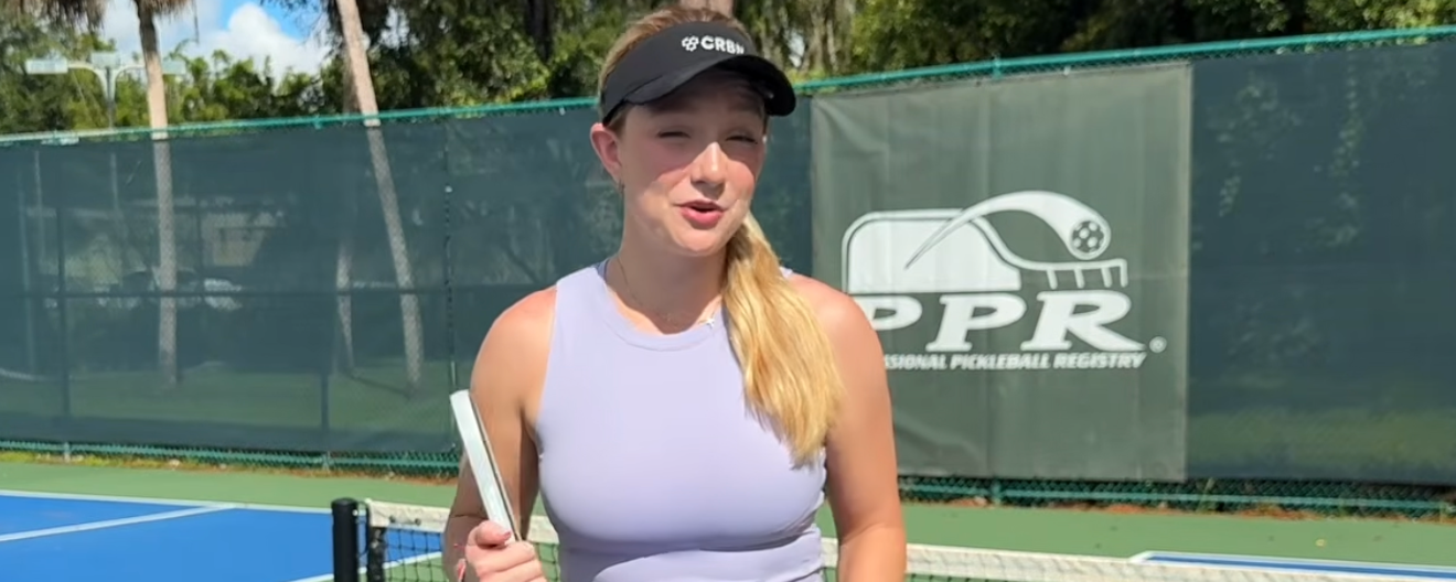 Ashley Griffith on the pickleball court.