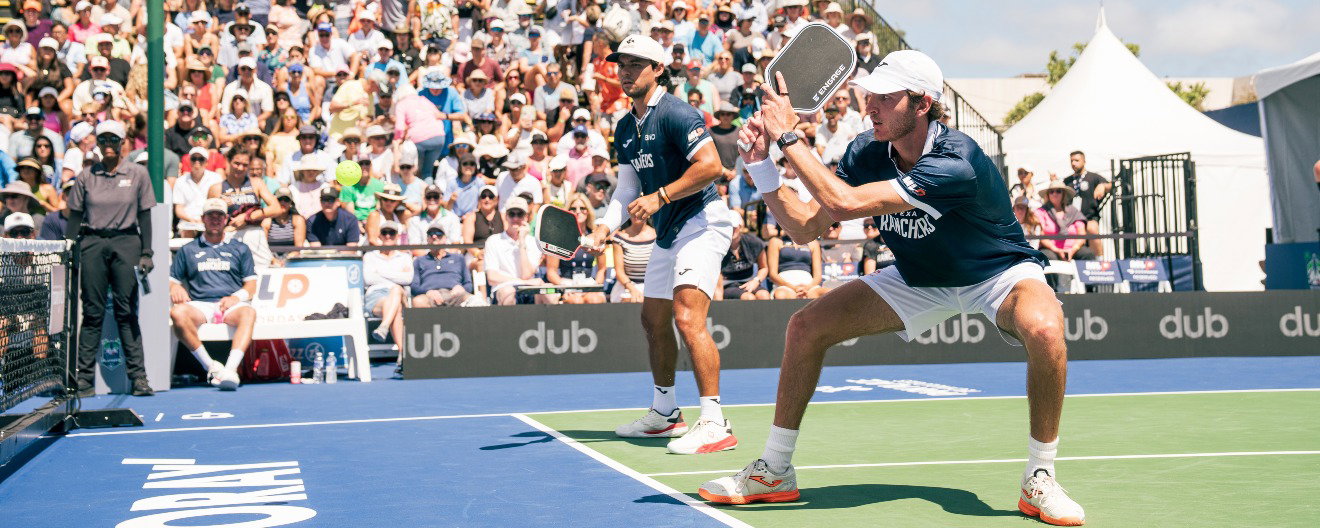 Eric Oncins and Nico Acevedo competing for the Texas Ranchers at the MLP Newport Beach Playoffs.