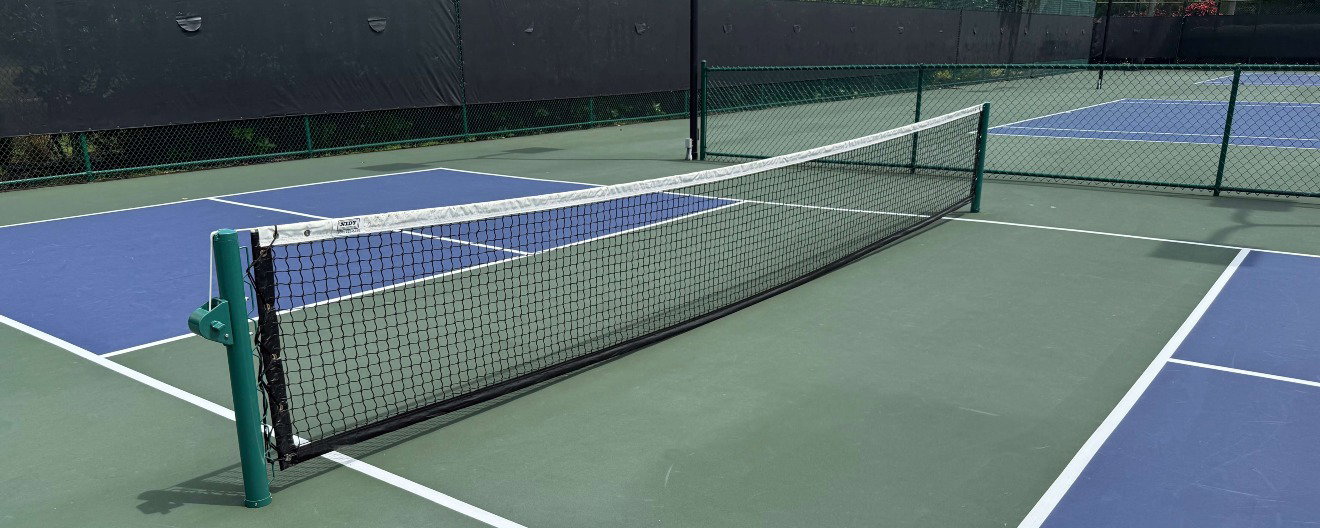 close up of a pickleball court